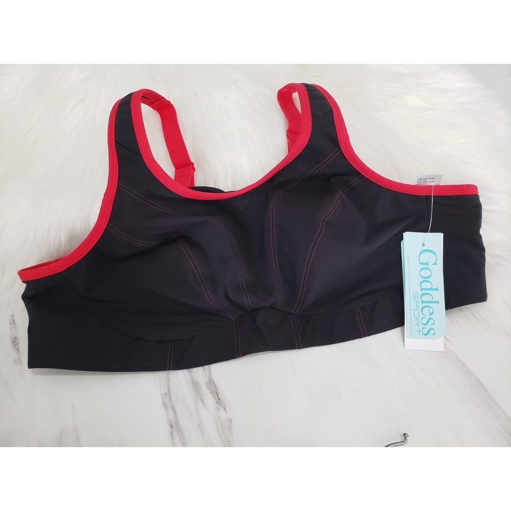 NEW‎  Goddess Women's 42D Sport Wireless Support Sports Bra GD6910 Black - Picture 1 of 4